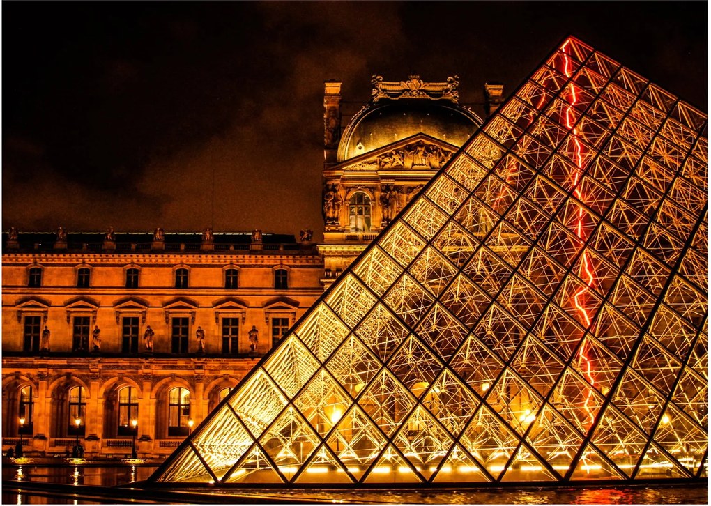 Sklenený obraz Louvre v Paríži (70x50 cm)