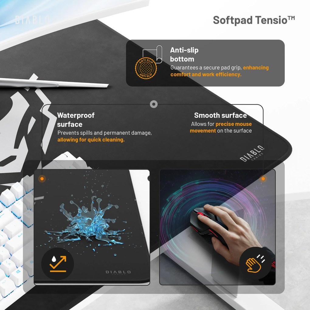 Výškovo Nastaviteľný Stôl Diablo X-Tensio 1600 Biely