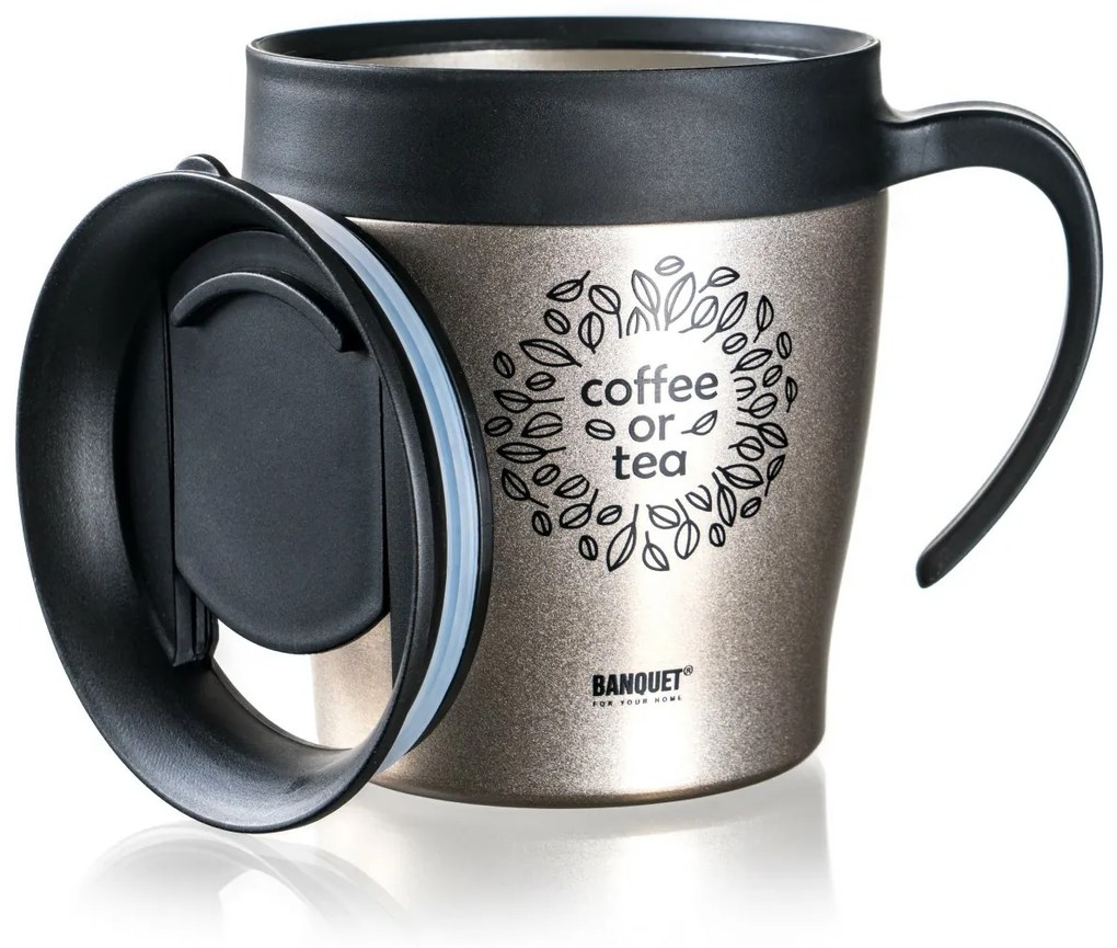 Banquet Termohrnček cestovný TAZZA 330 ml, béžová