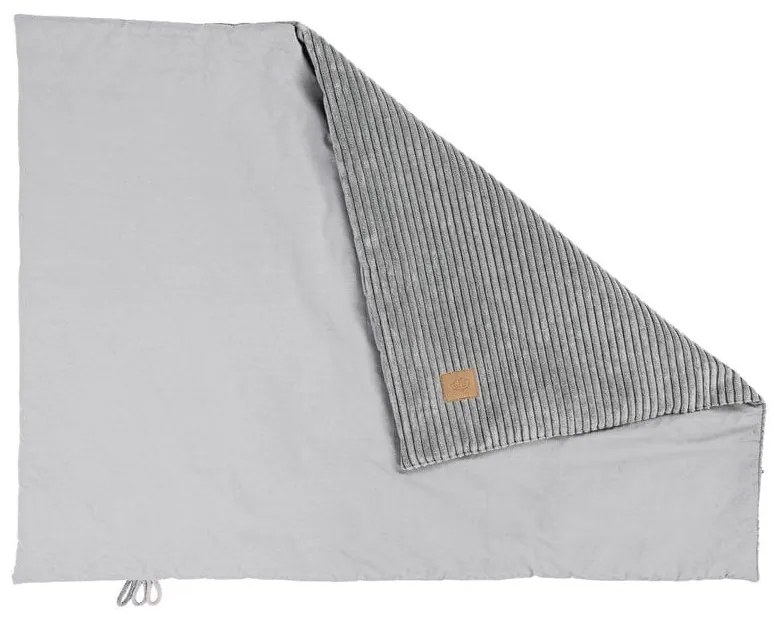 Sivá menčestrová detská deka 100x77 cm – Meowbaby