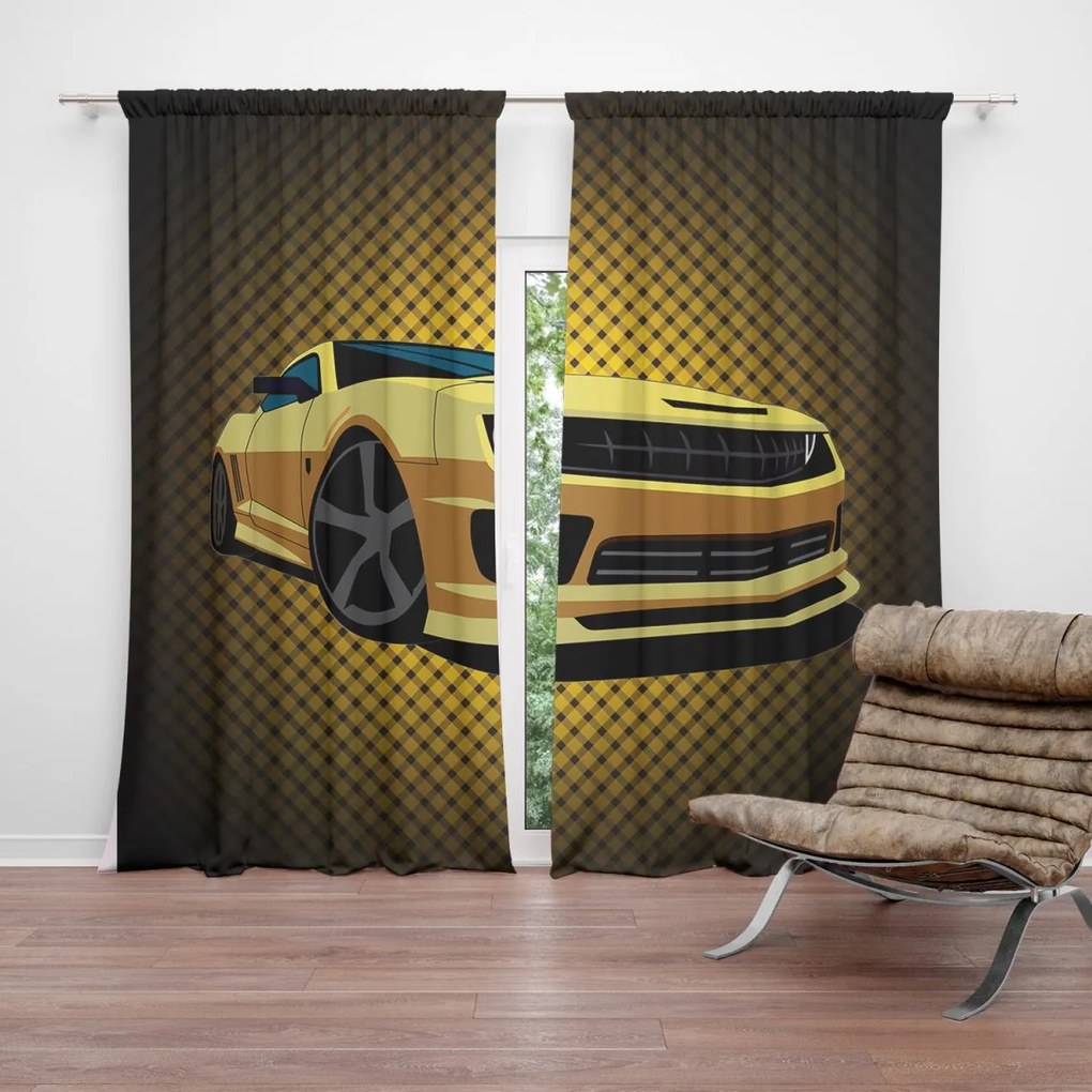 Sablio Záves Chevrolet Camaro Žltá mriežka: 2ks 140x250cm