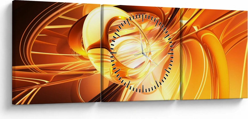 Obraz abstrakcie (s hodinami) (90x30 cm)