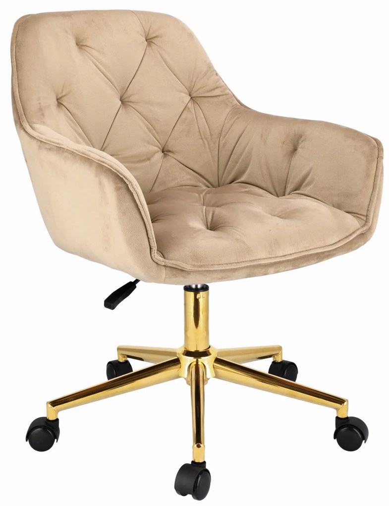 LARGO kancelárska otočná stolička – béžová/zlatá