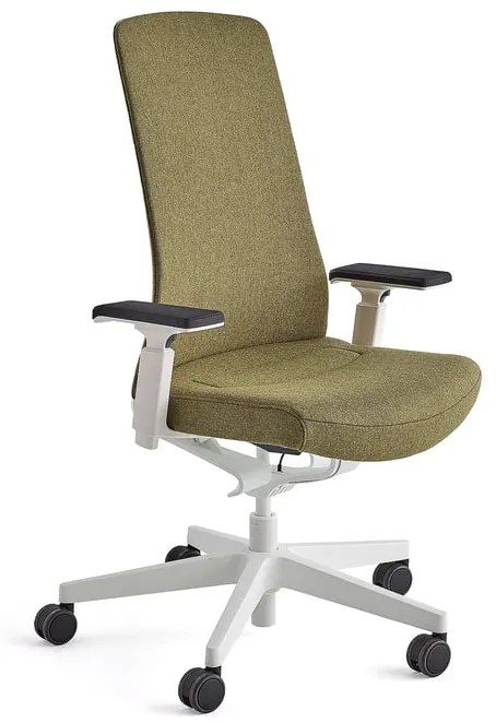Kancelárska stolička BELMONT, biela/machová zelená