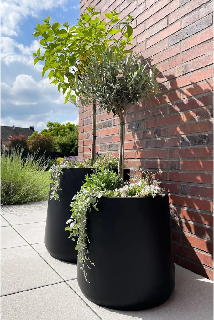 Kvetináč VEKRA, sklolaminát, výška 50 cm, čierna