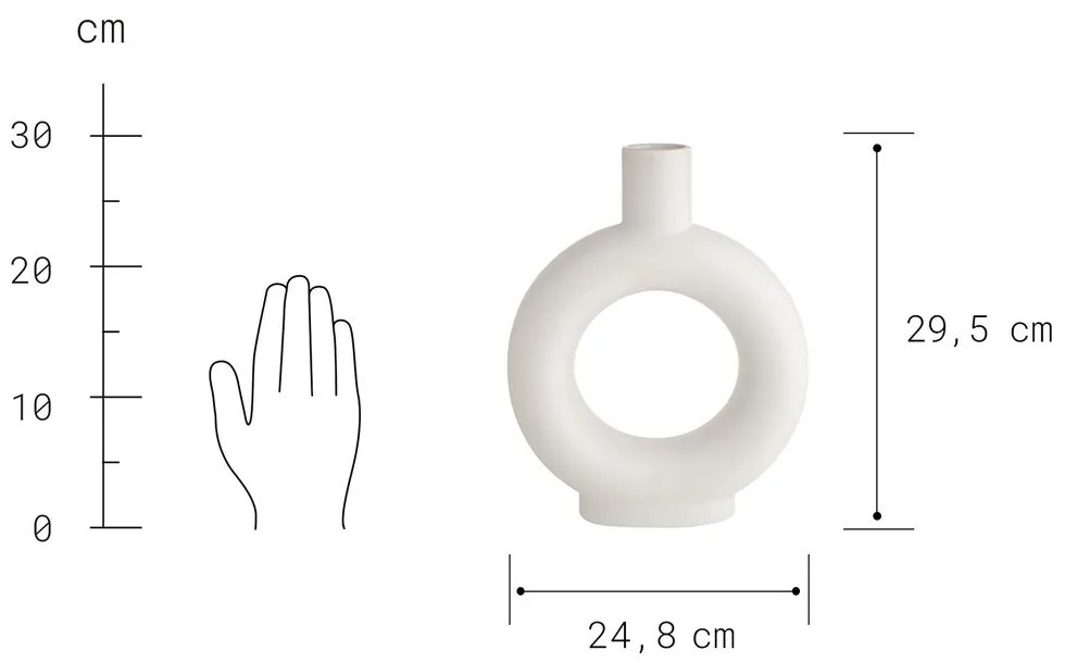 LOOP Váza 30 cm - biela