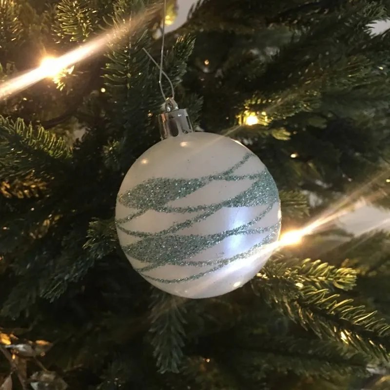 DECOLED Plastové ozdoby, d. 6 cm, 50 ks, zelené