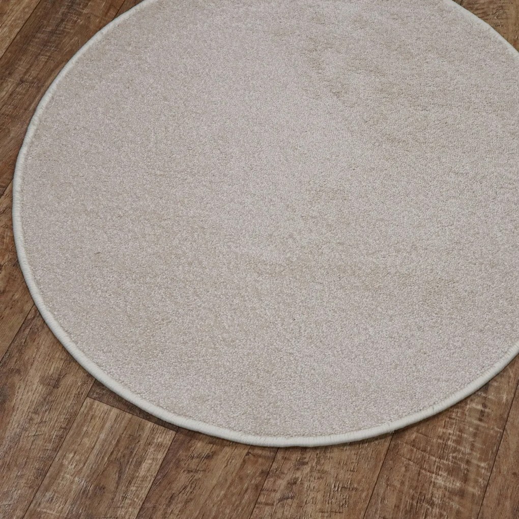 Kusový koberec Velur Ultra biely kruh, 200x200 (priemer) kruh, biela, obývacia izba, AladinWorld Expres