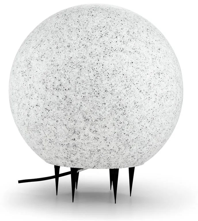 Shinestone XL, záhradné svietidlo, guľovité, 50 cm, vzhľad kameňa
