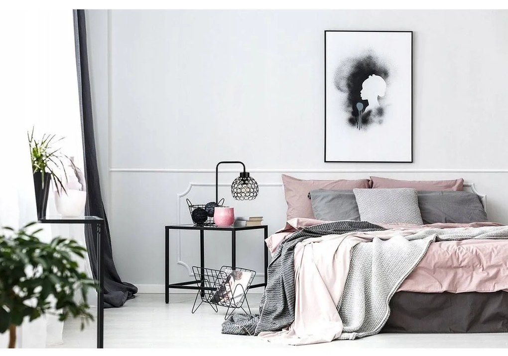 Stolná lampa Crystal, 1x čierne krištáľové tienidlo