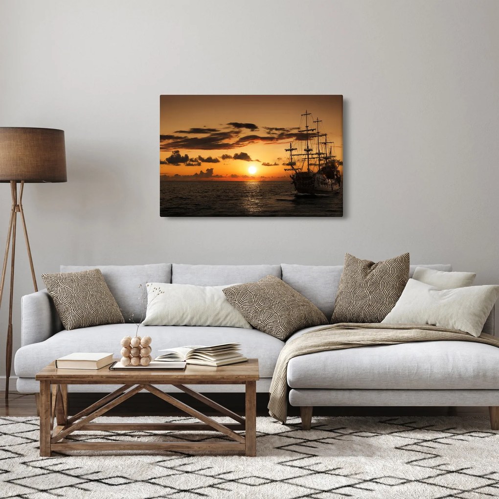 Obraz - Pirátska loď (90x60 cm)