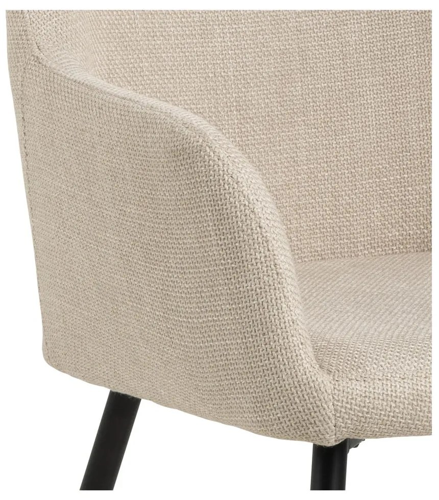 Béžové čalúnené jedálenské kreslá v súprave s podrúčkami 2 ks Lizzy – Actona