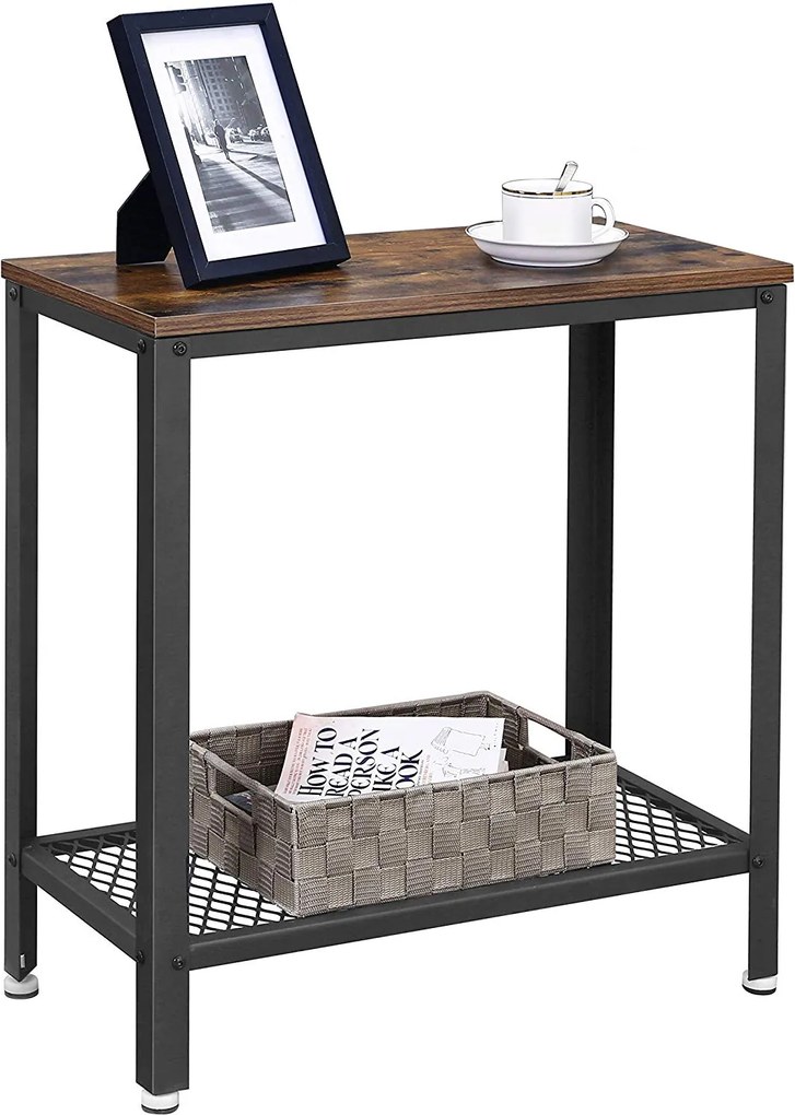 Odkladací stolík VASAGLE LOOP hnedý/čierny