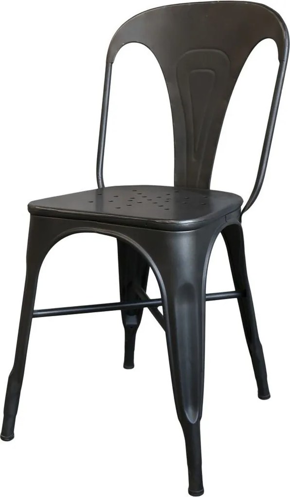 Čierna antik kovová stolička Factory Chair - 37*36*86cm