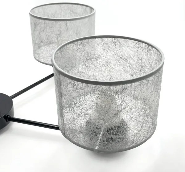 Luster na reťazi ROSA 5xE27/60W/230V čierna/šedá