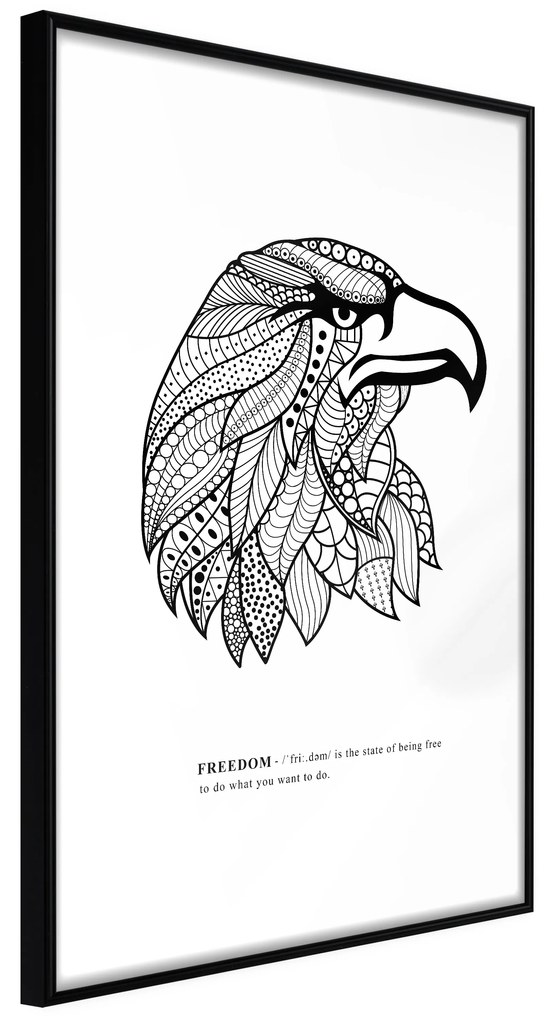 Artgeist Plagát - Eagle of Freedom [Poster] Veľkosť: 40x60, Verzia: Čierny rám s passe-partout