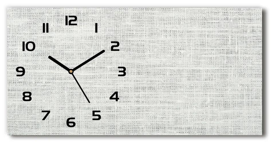Sklenené hodiny na stenu Ľanové biele plátno pl_zsp_60x30_f_53512774