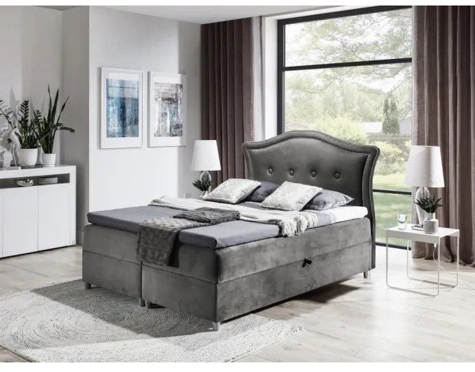Elegantná rustikálna posteľ Bradley200x200, šedá