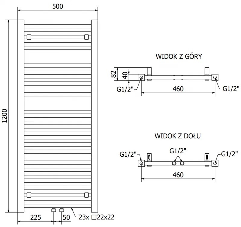 Mexen Pluton, elektrické vykurovacie teleso 1200x500 mm + vykurovacia tyč 600 W, antracitová, W106-1200-500-2600-66