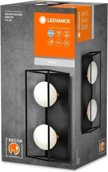 Ledvance - Vonkajšie nástenné svietidlo DECOR SQUARE 2xG9/28W/230V IP44