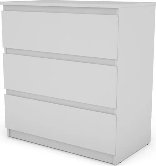 Zásuvková komoda Carlos 753S, biela, výška 80 cm