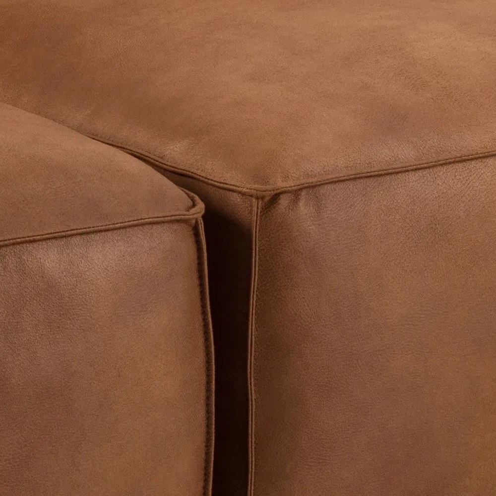 Koňakovohnedá rohová pohovka z imitácie kože (pravý roh) Fairfield Kentucky – Bonami Selection