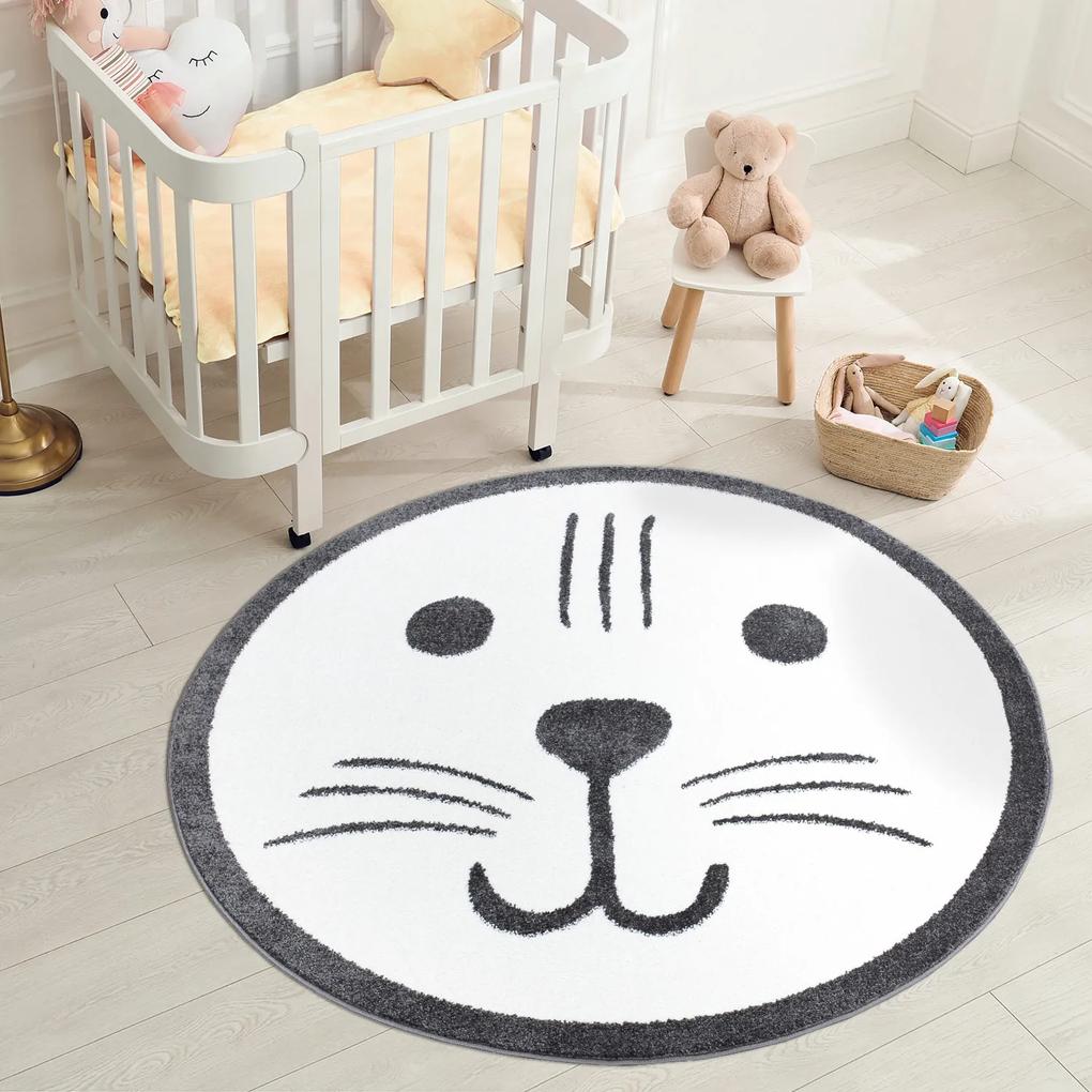 Dekorstudio Okrúhly koberec ANIME do detskej izby - mačka 918 Priemer koberca: 160cm
