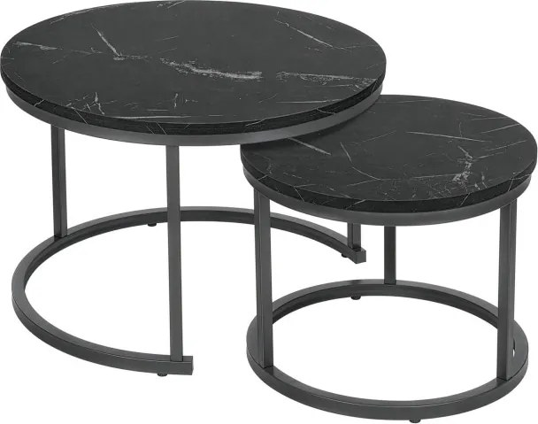 Sada 2 konferenčných stolíkov GALEN Graphite Marble