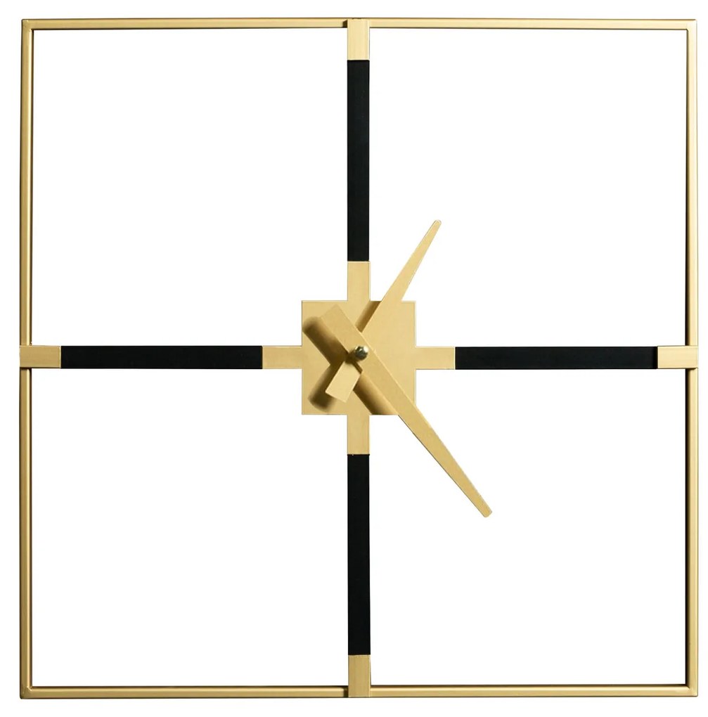 Dekoračné kovové nástenné hodiny v modernom štvorcovom štýle