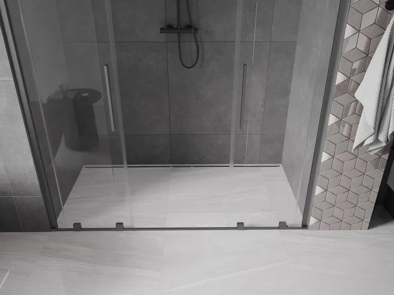Mexen Velar Duo, posuvné dvere do otvoru 170x200 cm, 8mm číre sklo, grafitová matná, 871-170-000-02-66