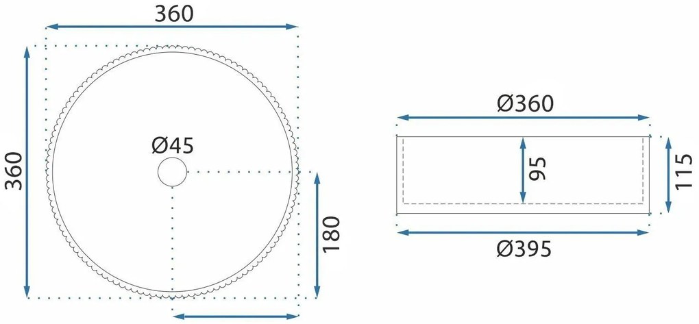 Rea Suri, sklenené umývadlo na dosku 360x360x115 mm, amber-hnedá, REA-U3613