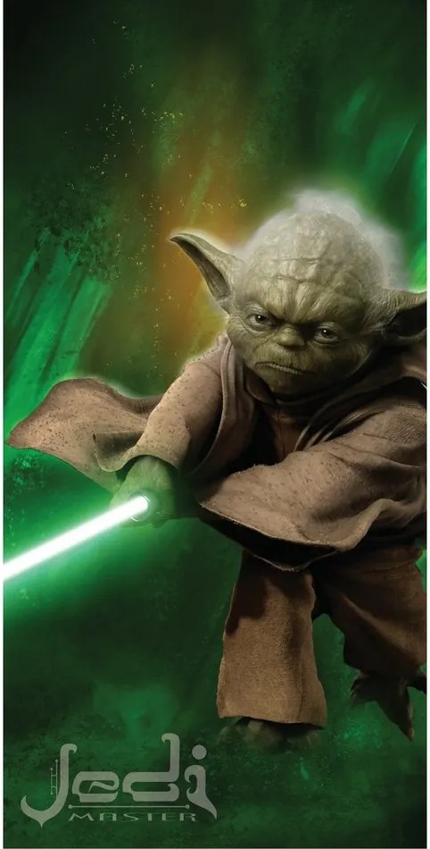 JERRY FABRICS Plážová osuška Star Wars Yoda 75x150 cm