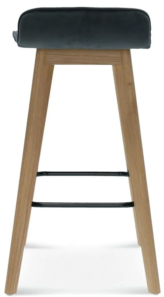 FAMEG Cleo - BST-1603 - barová stolička Farba dreva: buk premium, Čalúnenie: koža L2