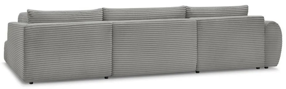 Tmavosivá menčestrová rozkladacia rohová pohovka (ľavý roh/do "U") Lucien – Bobochic Paris