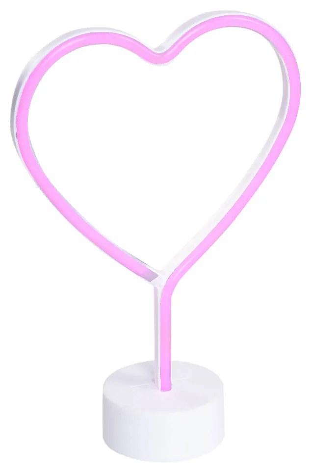 Neónová stolná lampa biela s ružovou vrátane LED - Amore