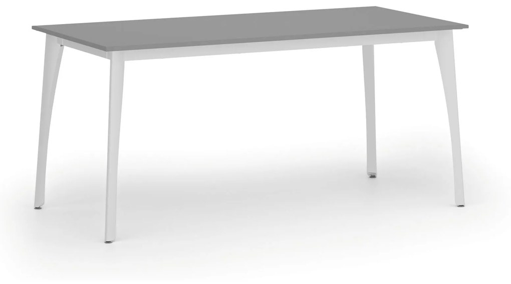 Rokovací stôl PRIMO OMEGA, 1600 x 800 mm, biela podnož, grafit