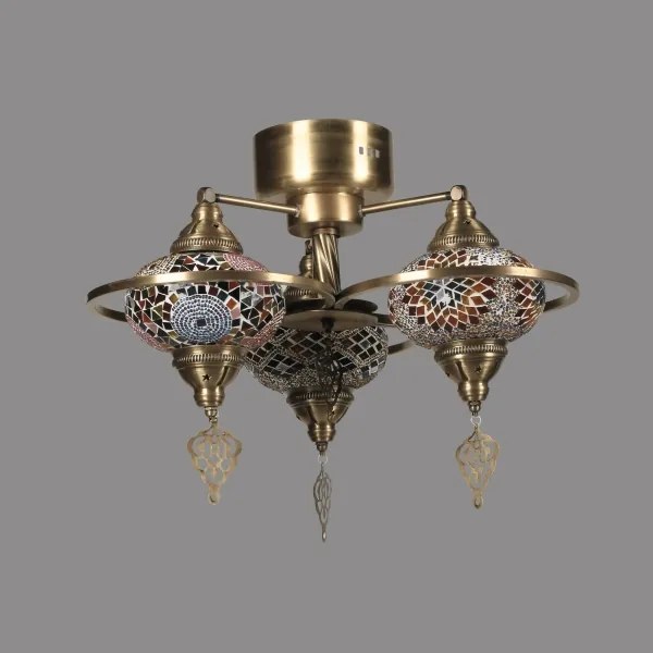 Prisadený luster YENI 3xE27/40W/230V mosadz