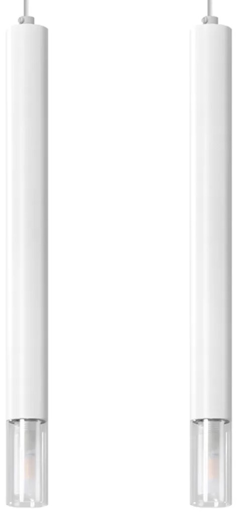 Závesné svietidlo Wezyr, 2x sklenené/biele kovové tienidlo