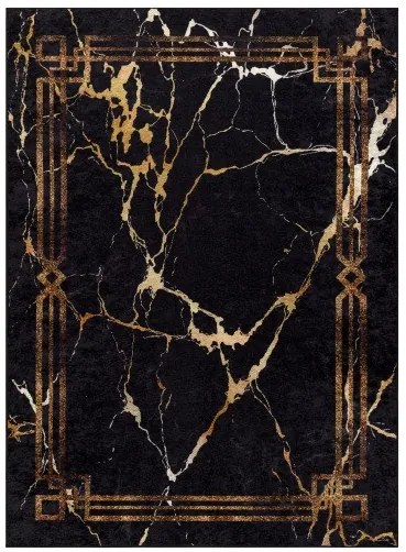 Dywany Łuszczów Kusový koberec Miro 51333.801 Marble black/gold - 80x150 cm