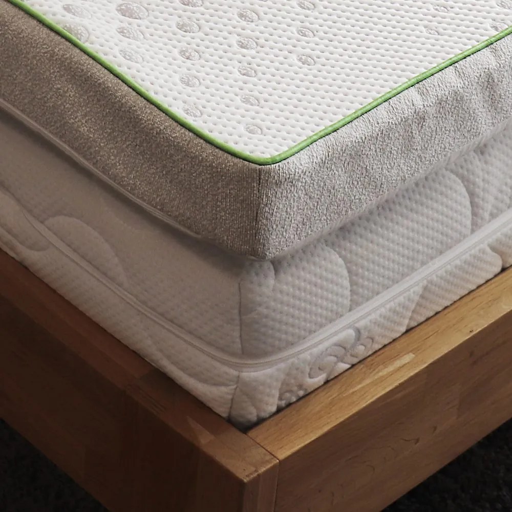 DREAMPUR Vrchný matrac z latexovej peny DREAMPUR® grey dots 8,5 cm - 200x200 cm