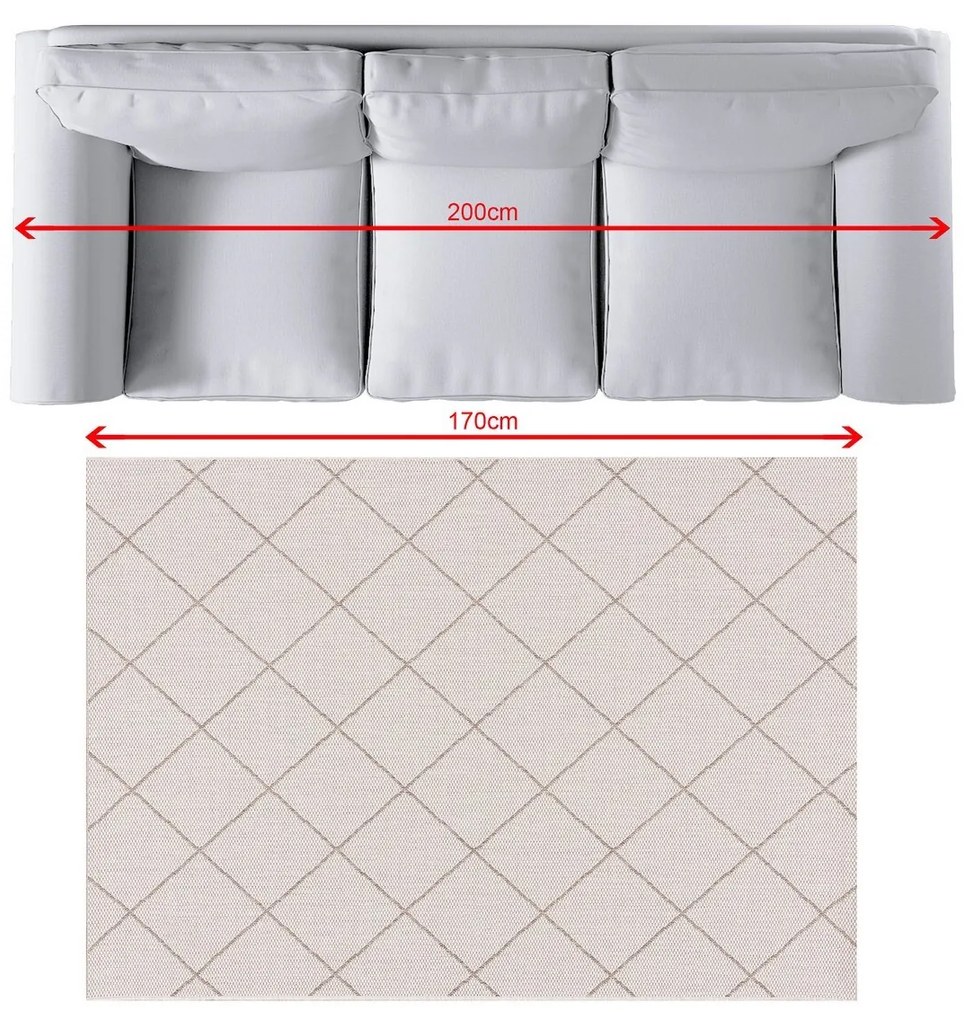 Koberec Lineo Rhombs beige/mink 120 x 170 cm