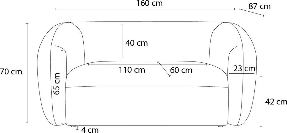 Ružová ženilková pohovka 160 cm Celine – Bobochic Paris