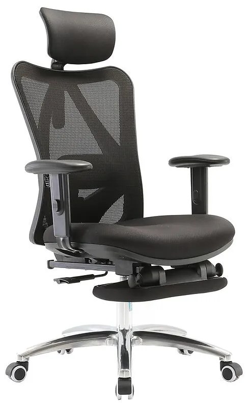 Kancelárske kreslo Angel Europa S opierkou na nohy Čierna