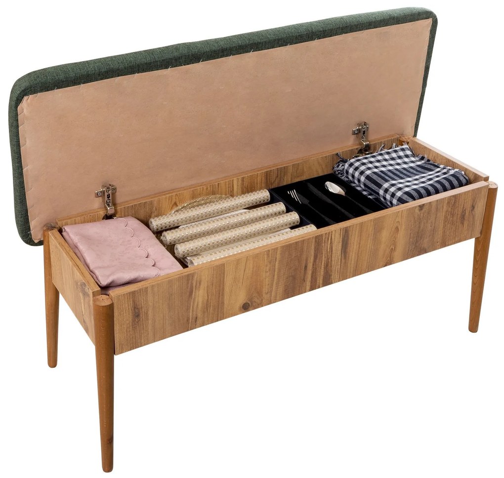 Jedálenský set Vina 4D borovica atlantská/tmavozelený