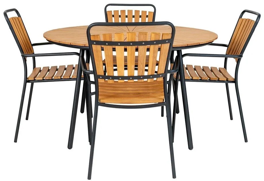 Okrúhly záhradný jedálenský stôl z teakového dreva ø 130 cm Cleveland – House Nordic