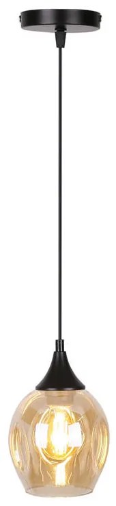 Candellux Čierno-hnedý závesný luster Aspa pre žiarovku E27 31-00583