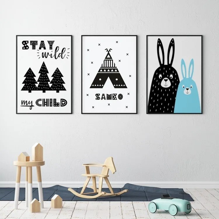 lovel.sk Plagát s menom Shapes - teepee stan P025