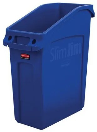 Plastový odpadkový kôš Rubbermaid Slim Jim Under Counter na triedený odpad, objem 49 l, modrý