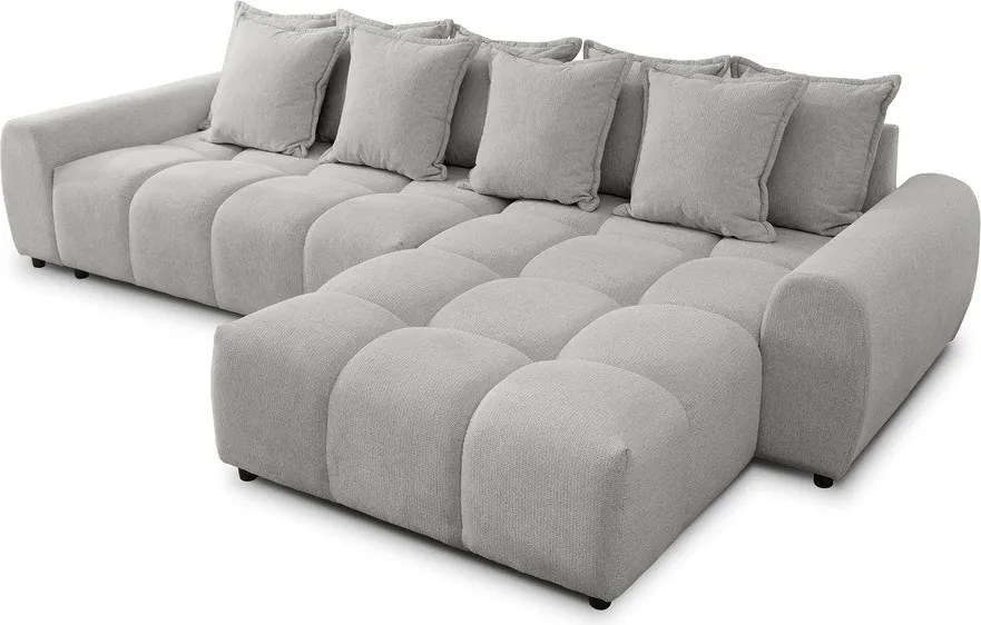 Svetlosivá rohová pohovka (pravý roh/s leňoškou) Albane – Ropez