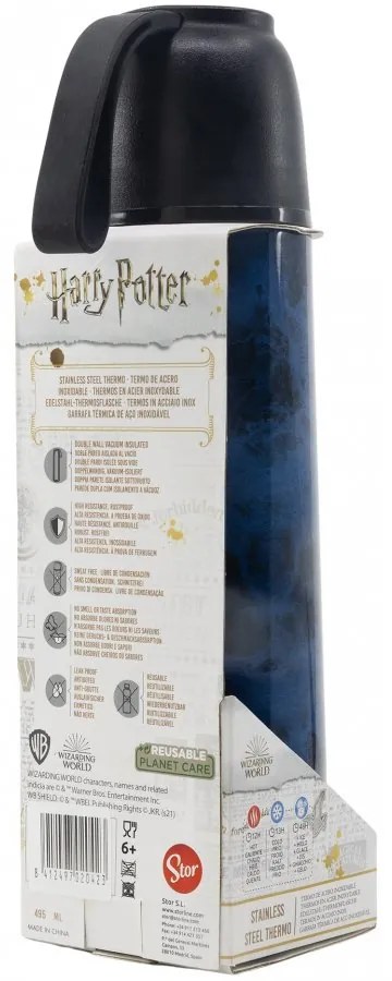 Nerezová termo fľaša na pitie Harry Potter s hrnčekom - 495 ml
